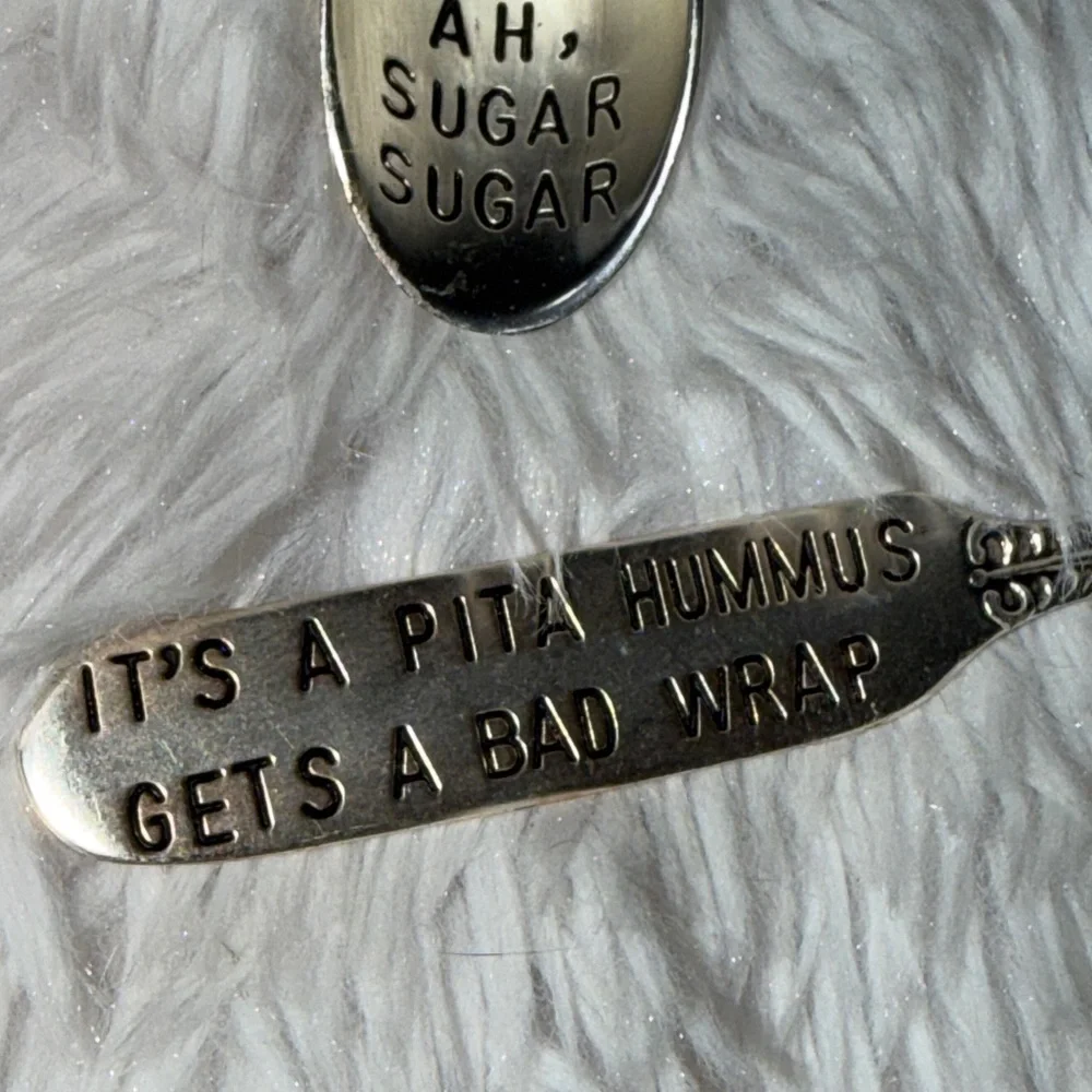 Mudpie Silver spreaders servers set Lot of 2 Pita Hummus Sugar scoop mud pie